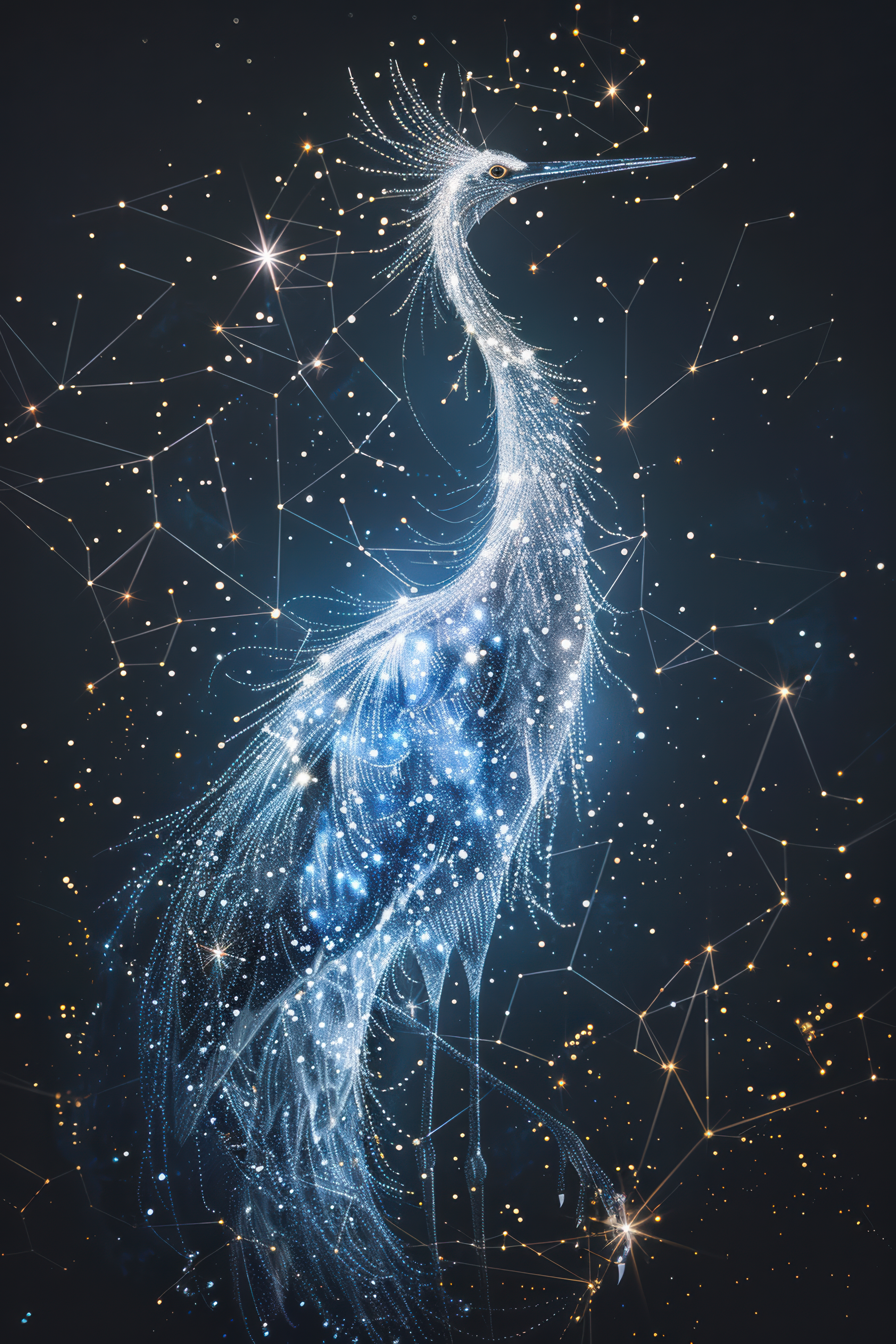 Neural network visualization with interconnected nodes representing machine learning model